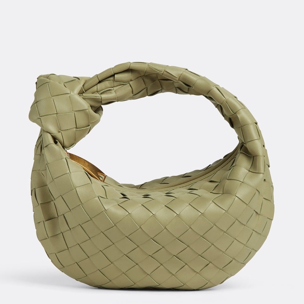 Bottega Veneta BV Jodie Mini Bag In Travertine Intrecciato Lambskin