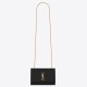 Saint Laurent Kate Small Chain Bag In Black Grain De Poudre Leather