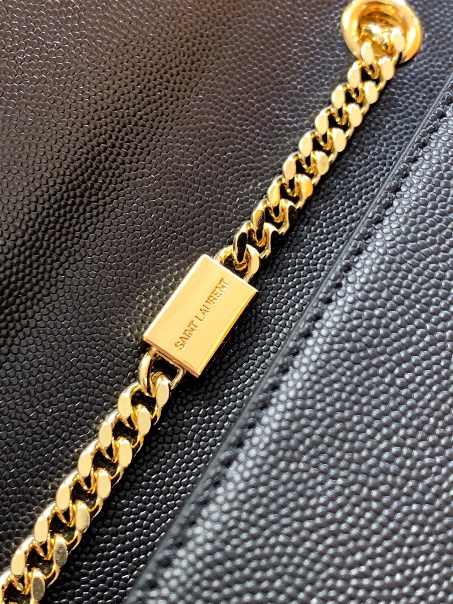 Saint Laurent Kate Small Chain Bag In Black Grain De Poudre Leather