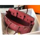 Hermes Birkin 25 Bag In Bordeaux Clemence Leather with GHW