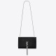 Saint Laurent Kate Medium Tassel Bag In Noir Crocodile-embossed Leather