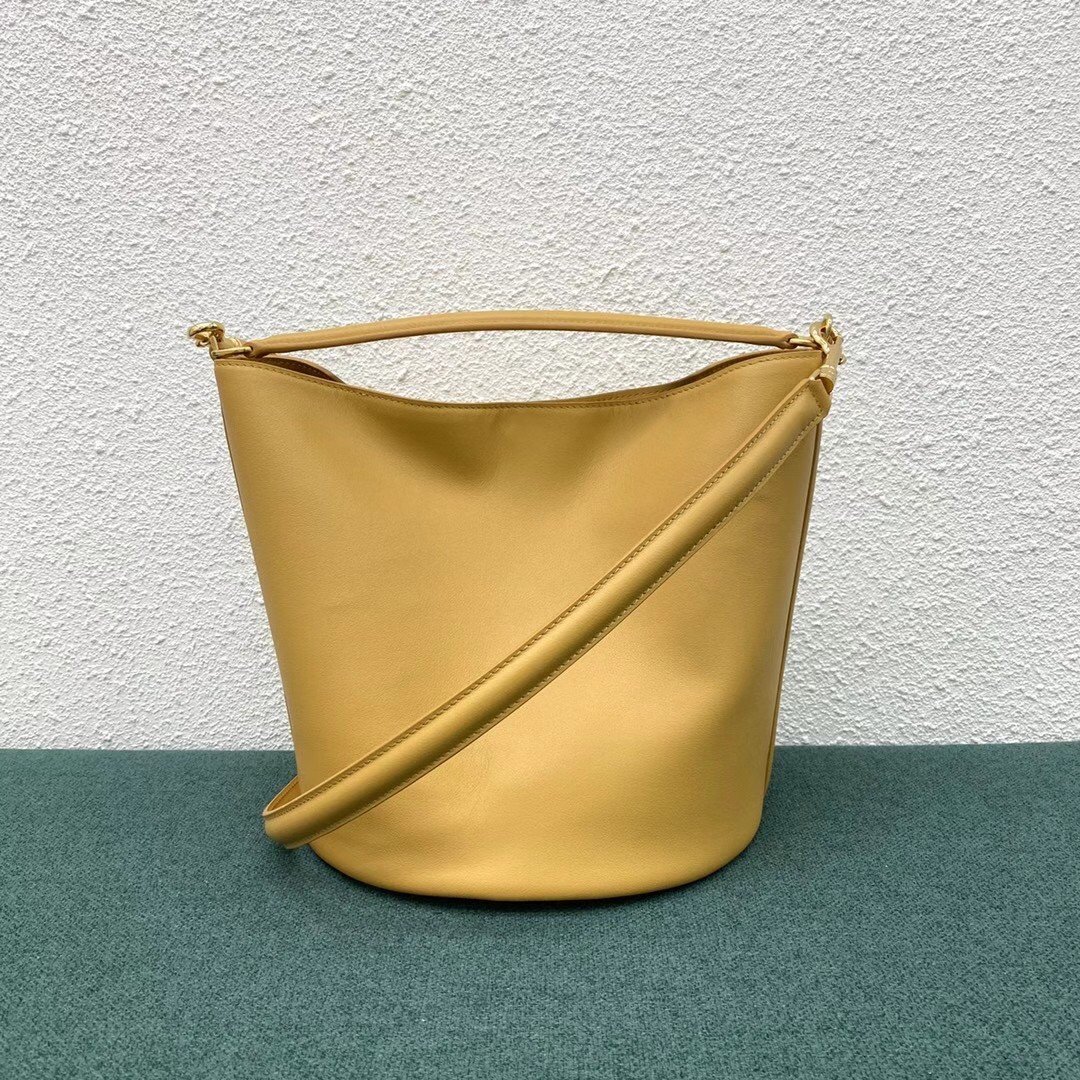 Celine Bucket 16 Bag In Yellow Soft Bare Calfskin