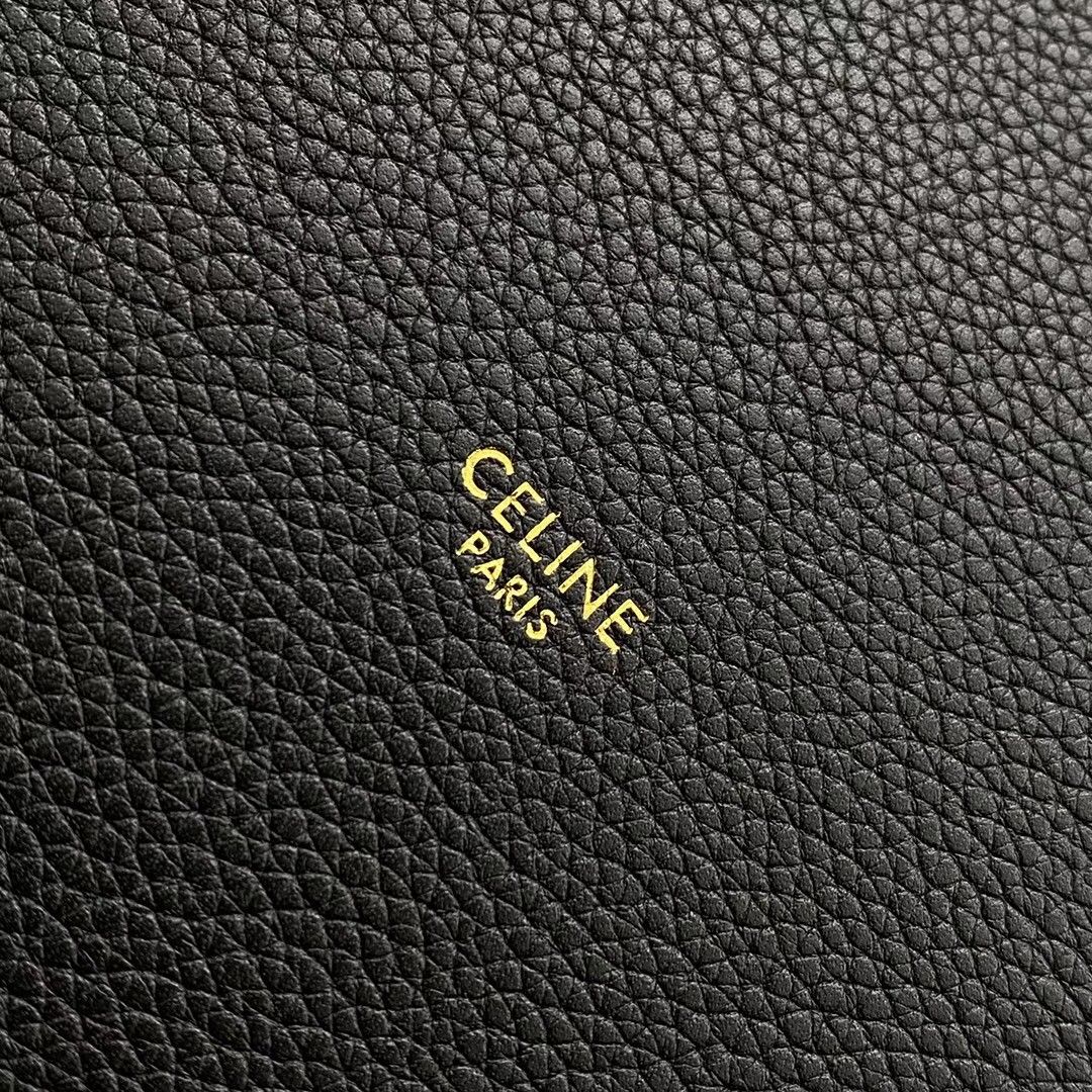 Celine Bucket 16 Bag In Black Grained Calfskin