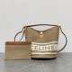 Celine Bucket 16 Bag In Textile with Celine Logo