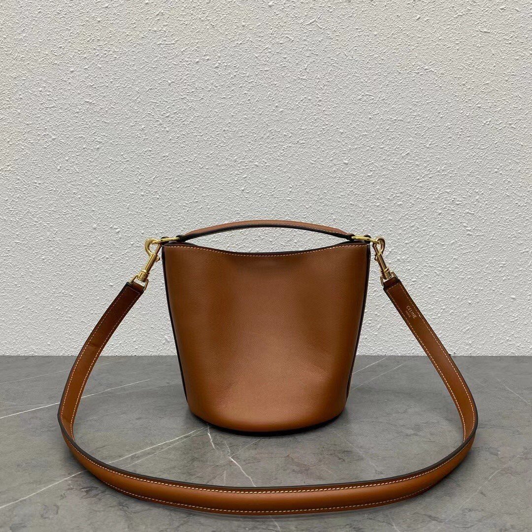 Celine Teen Bucket 16 Bag In Brown Calfskin