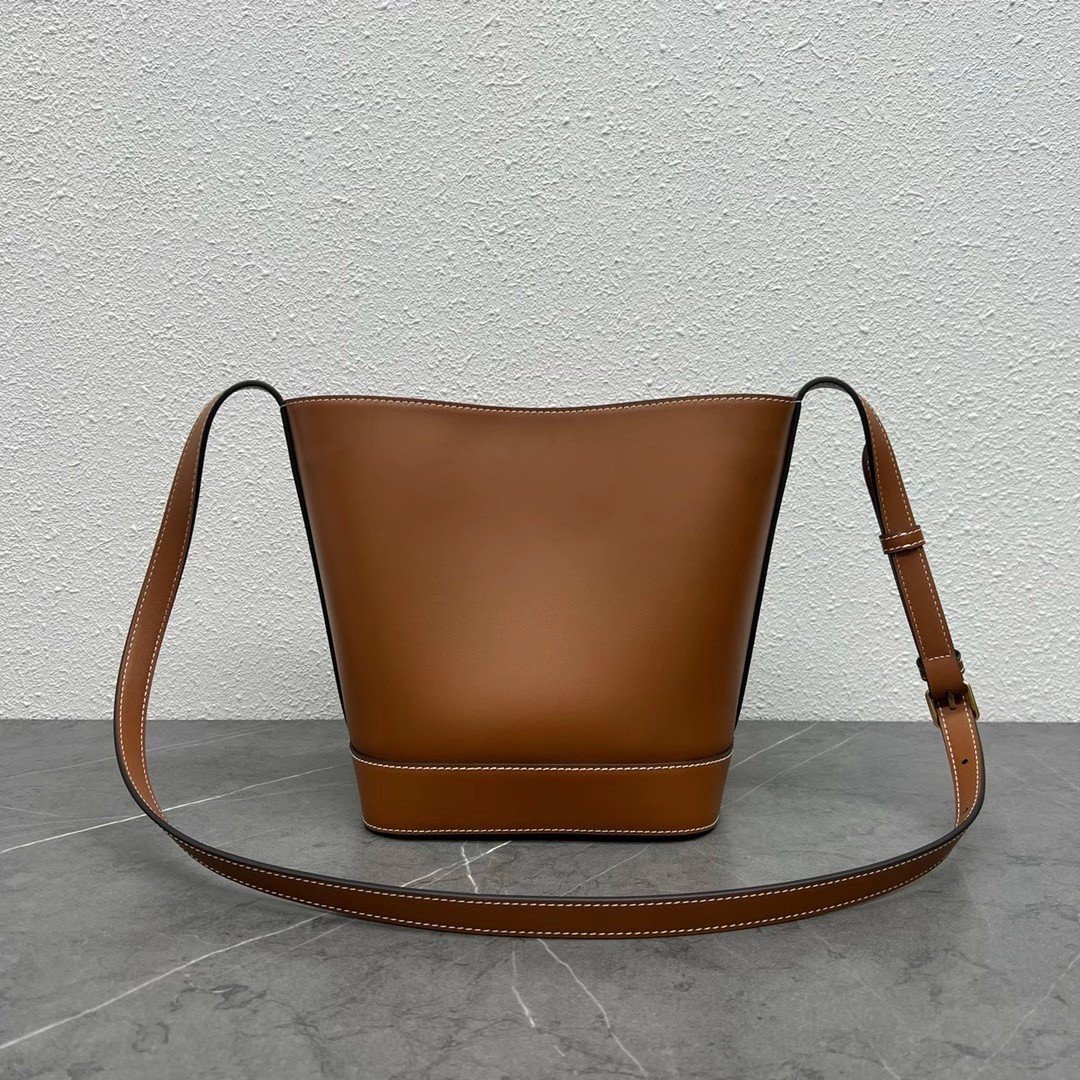 Celine Small Bucket Cuir Triomphe In Brown Calfskin