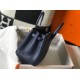 Hermes Birkin 25 Bag In Navy Blue Clemence Leather with GHW