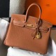 Hermes Birkin 25 Bag In Gold Clemence Leather with GHW