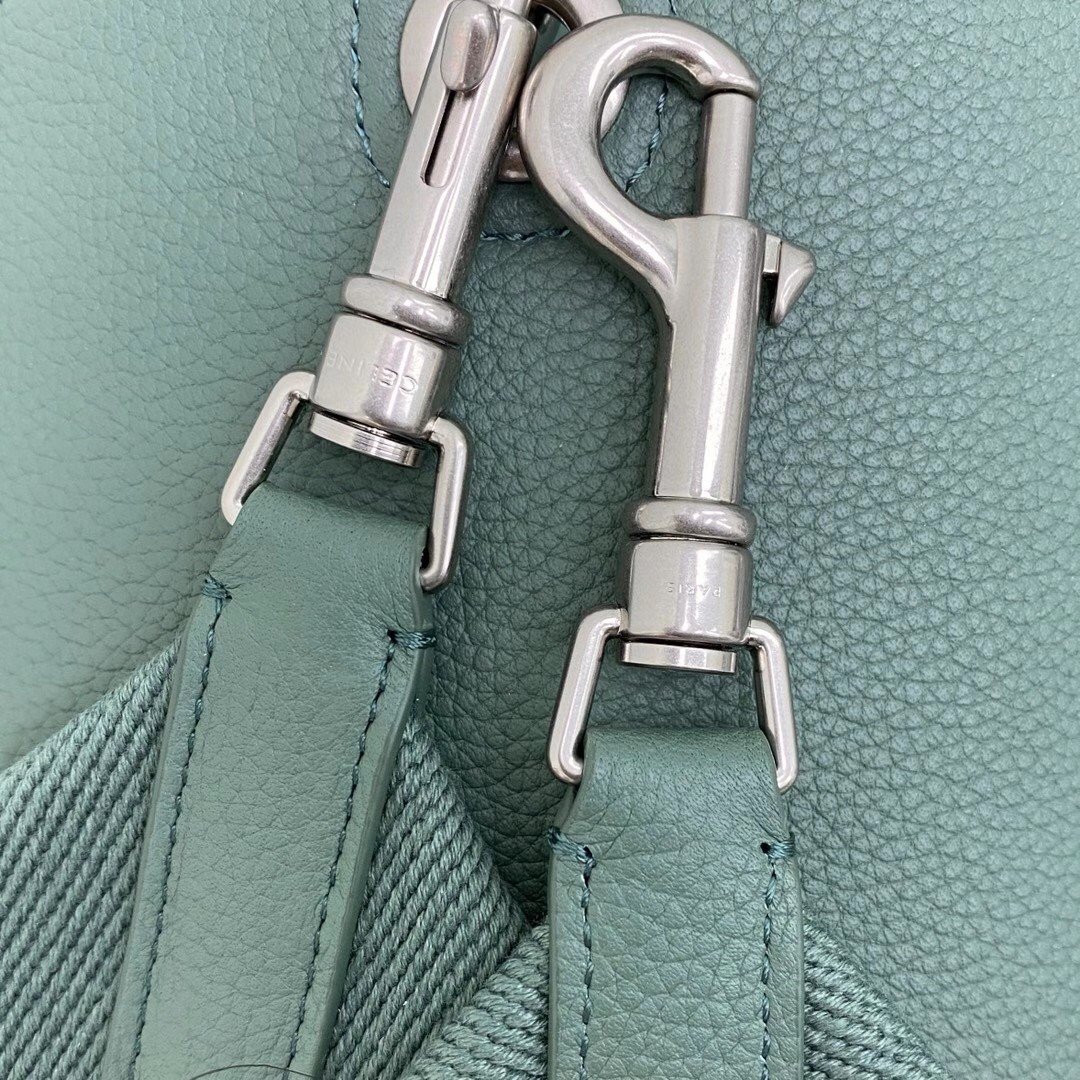 Celine Sangle Small Bucket Bag In Celadon Calfskin