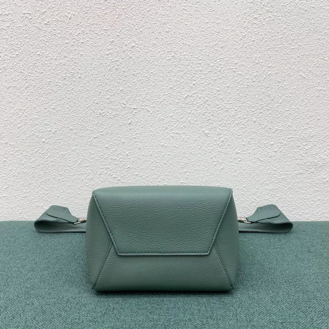 Celine Sangle Small Bucket Bag In Celadon Calfskin