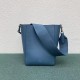 Celine Sangle Small Bucket Bag In Slate Blue Calfskin