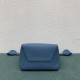 Celine Sangle Small Bucket Bag In Slate Blue Calfskin