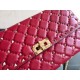 Valentino Rockstud Spike Crossbody Clutch Bag In Red Lambskin