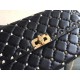 Valentino Rockstud Spike Crossbody Clutch Bag In Black Lambskin