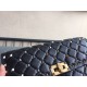 Valentino Rockstud Spike Crossbody Clutch Bag In Black Lambskin