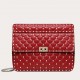 Valentino Rockstud Spike Large Bag In Red Nappa Lambskin