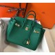 Hermes Birkin 25 Bag In Vert Vertigo Clemence Leather with GHW