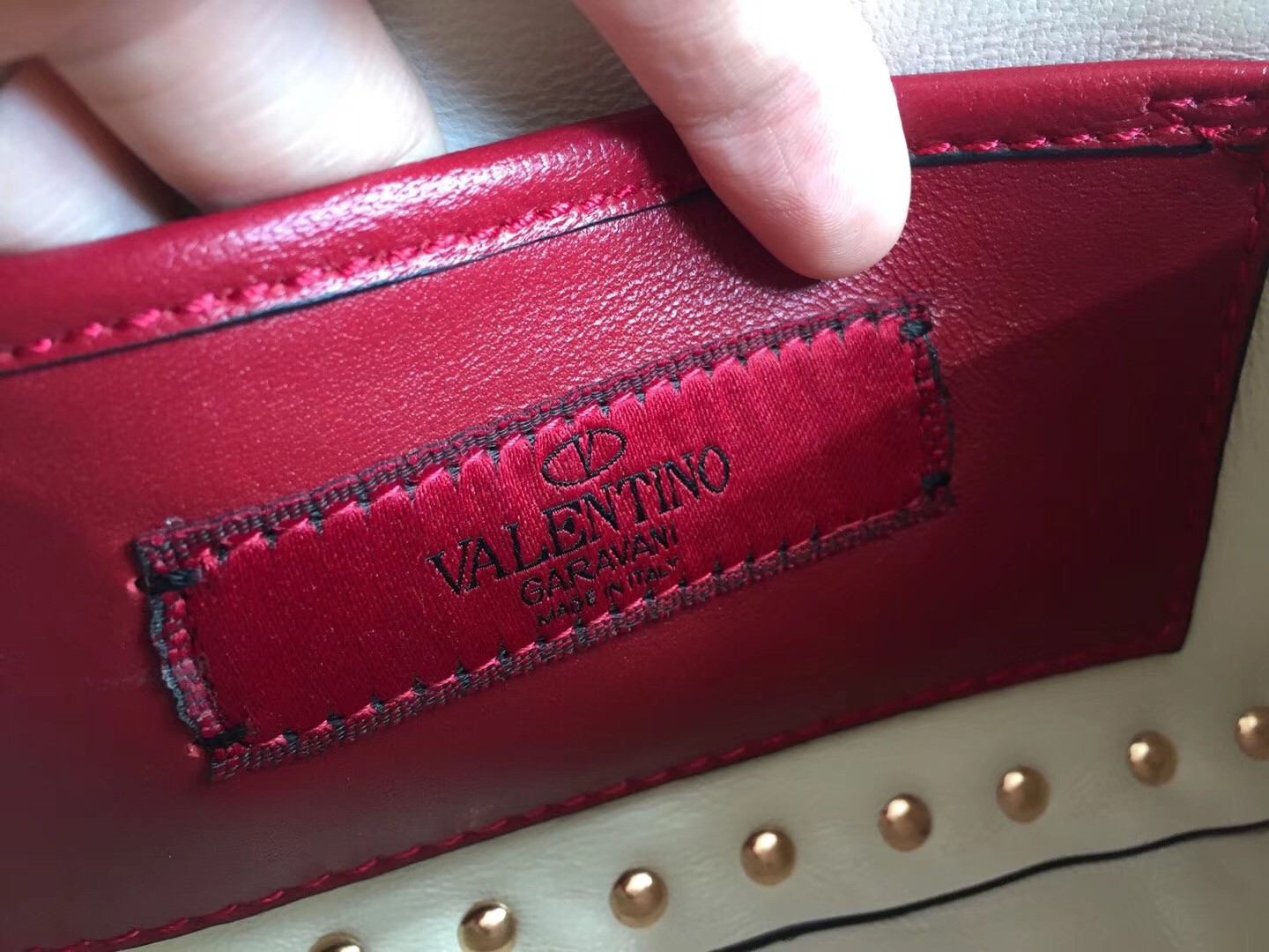 Valentino Rockstud Spike Small Bag In White Nappa Lambskin