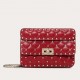 Valentino Rockstud Spike Small Bag In Red Nappa Lambskin