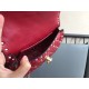 Valentino Rockstud Spike Small Bag In Red Nappa Lambskin