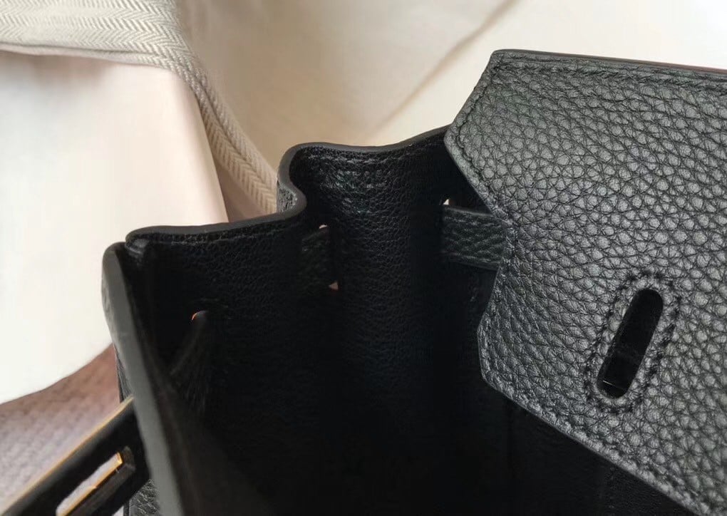 Hermes Birkin 25 Bag In Black Clemence Leather with GHW