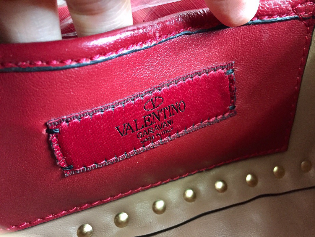 Valentino Rockstud Spike Small Bag In Poudre Nappa Lambskin