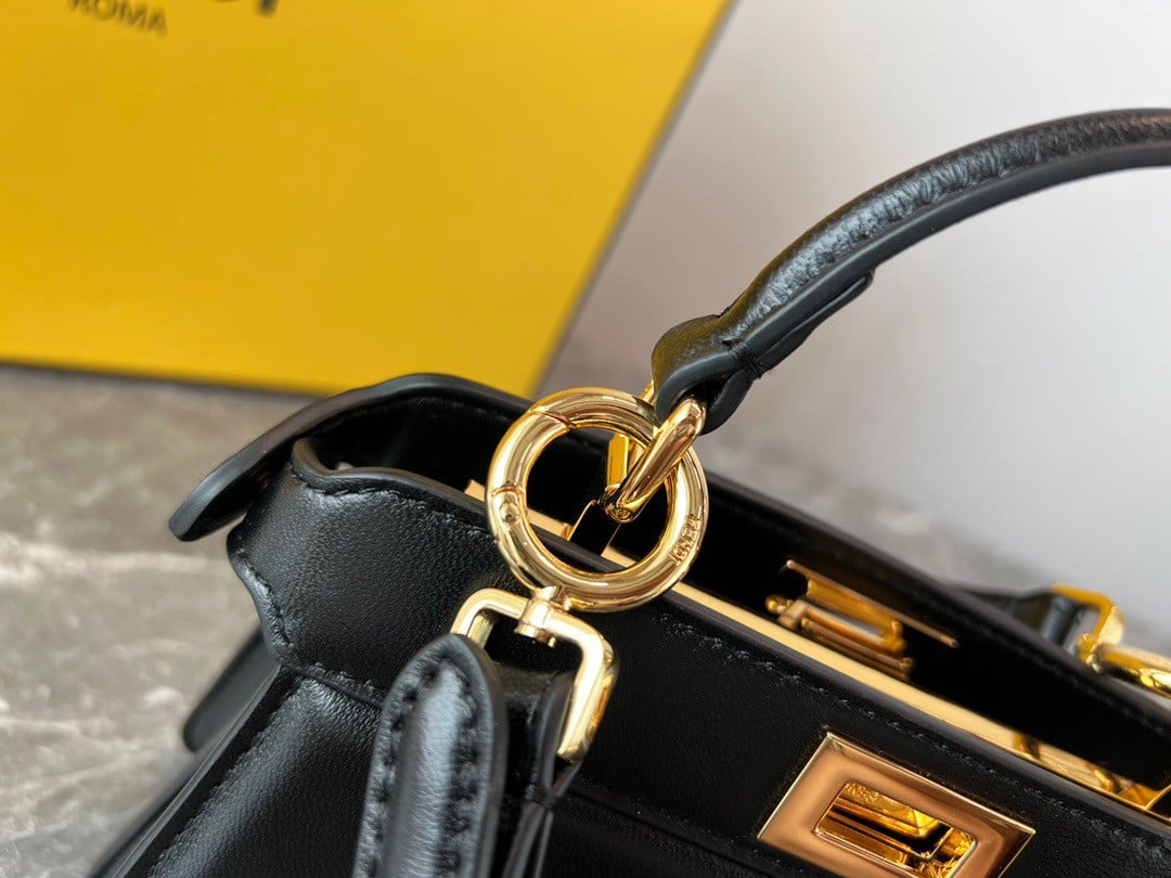 Fendi Peekaboo ISeeU Petite Bag In Black Nappa Leather