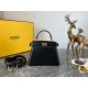 Fendi Peekaboo ISeeU Petite Bag In Black Nappa Leather