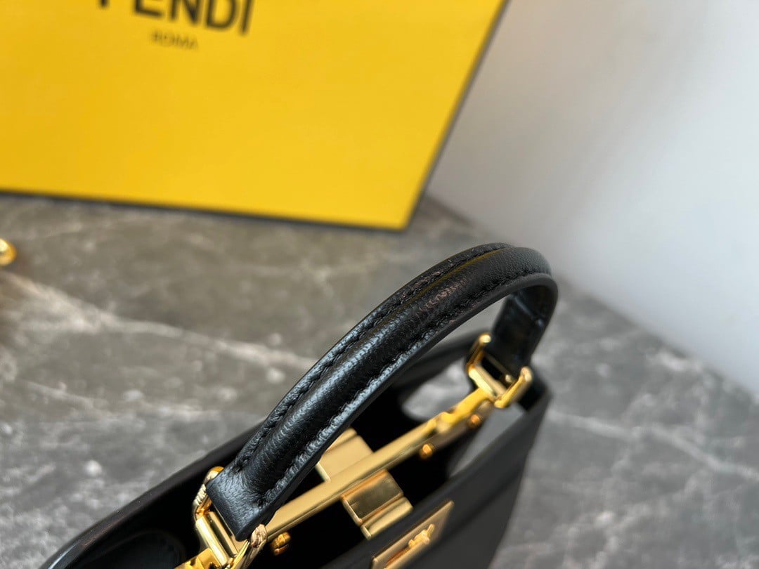 Fendi Peekaboo ISeeU Petite Bag In Black Nappa Leather