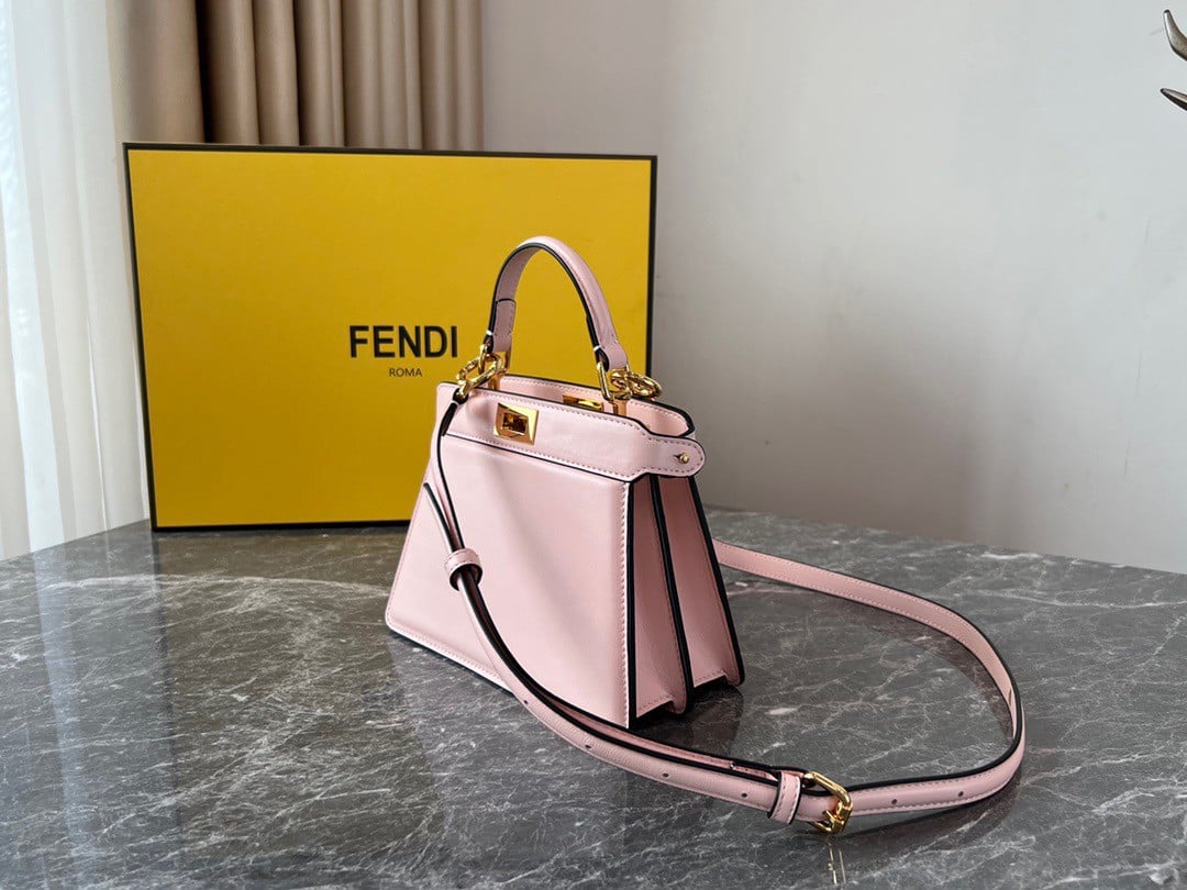 Fendi Peekaboo ISeeU Petite Bag In Pink Nappa Leather