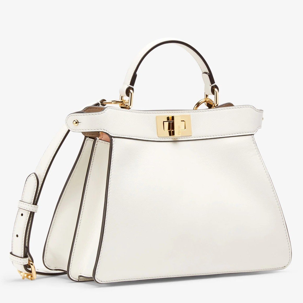 Fendi Peekaboo ISeeU Small Bag In White Calfskin