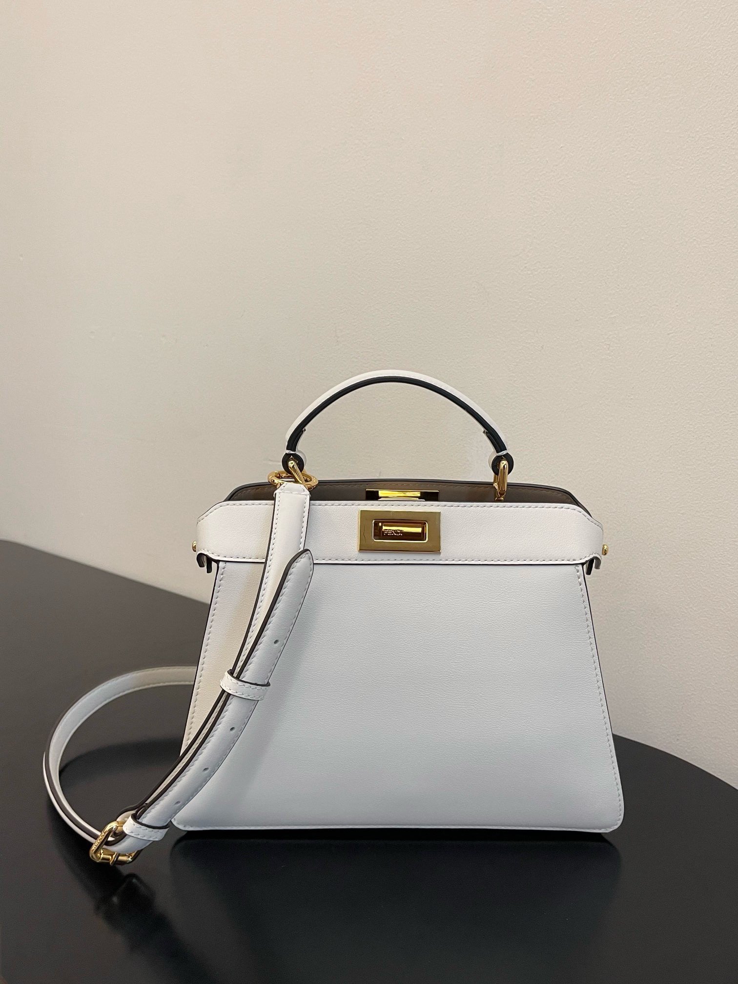 Fendi Peekaboo ISeeU Small Bag In White Calfskin