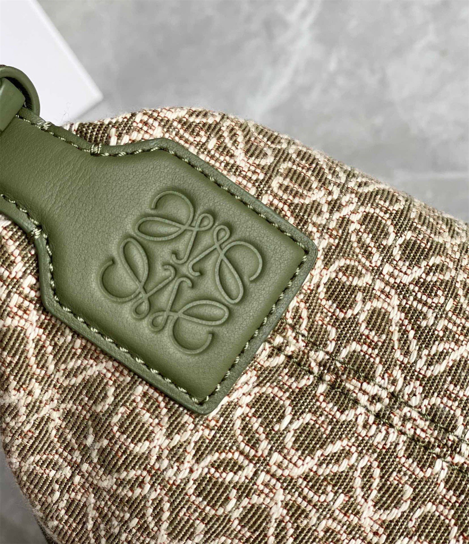 Loewe Cubi Small Bag In Green Anagram Jacquard