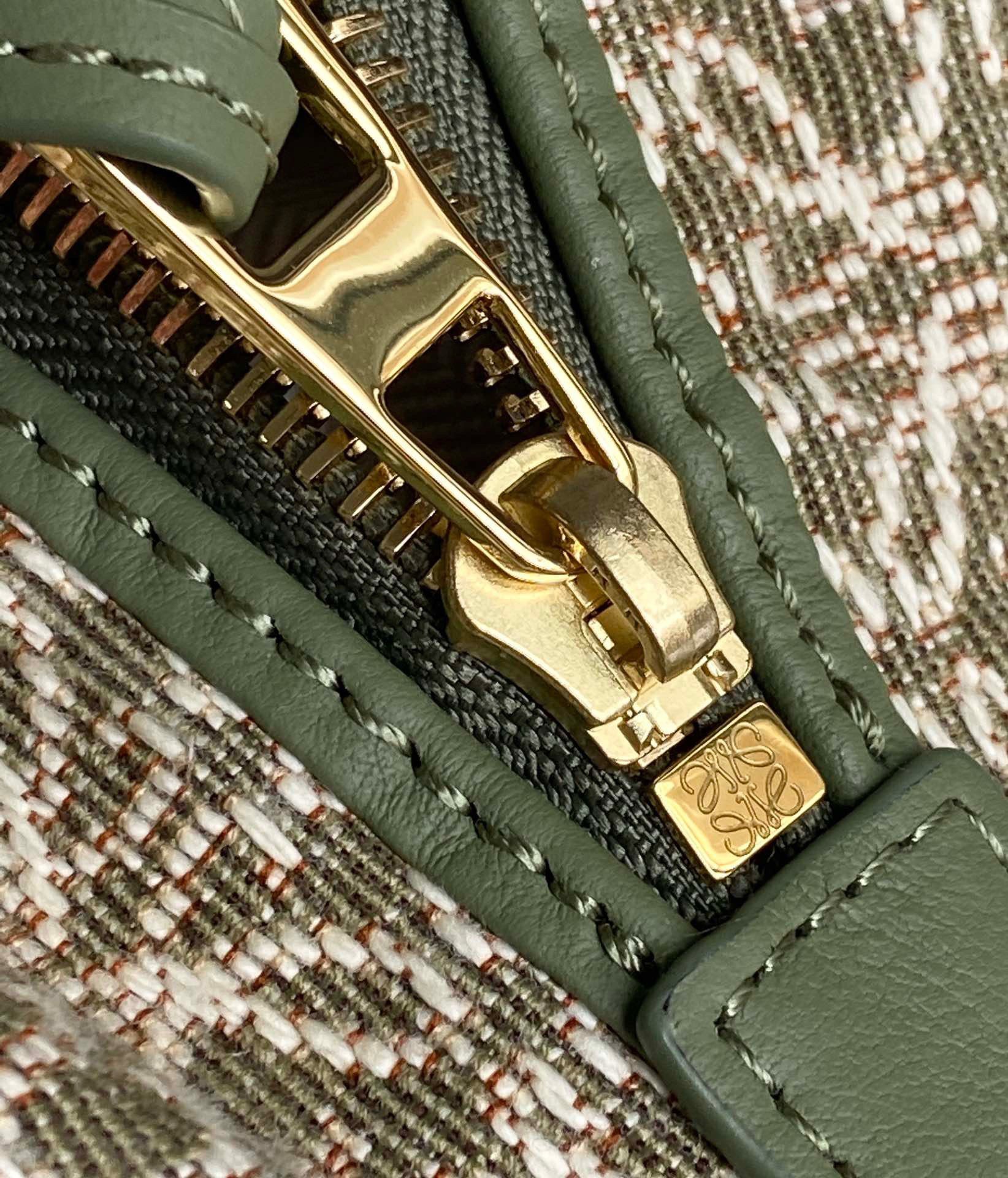 Loewe Cubi Small Bag In Green Anagram Jacquard