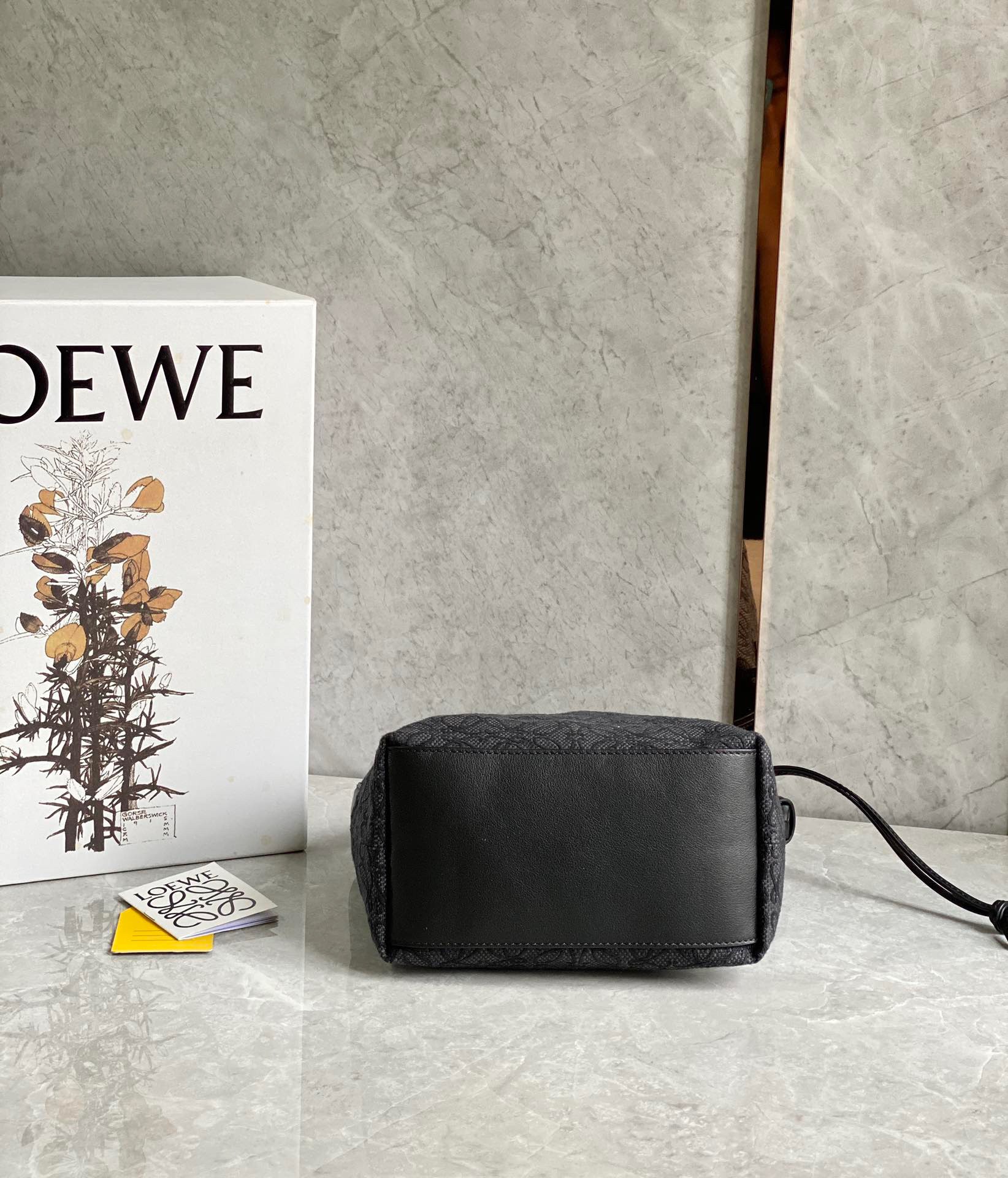 Loewe Cubi Small Bag In Black Anagram Jacquard