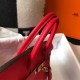 Hermes Birkin 25 Bag In Red Clemence Leather with GHW