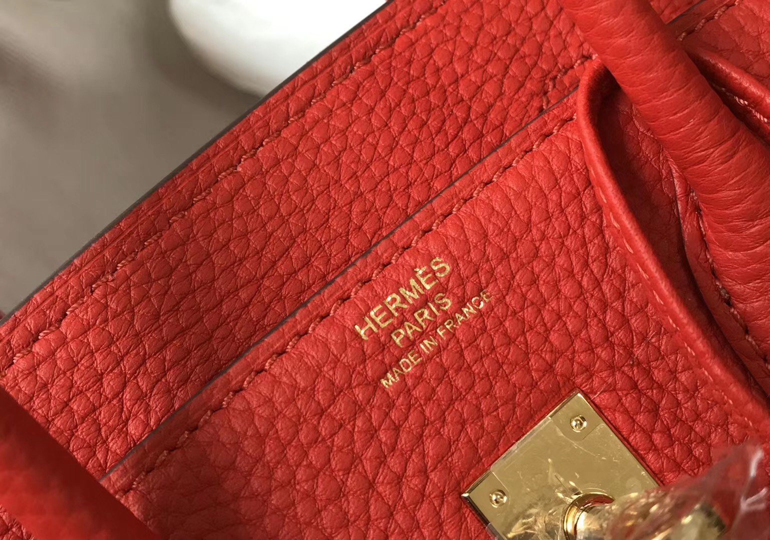 Hermes Birkin 25 Bag In Red Clemence Leather with GHW