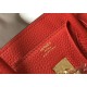 Hermes Birkin 25 Bag In Red Clemence Leather with GHW