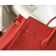 Hermes Birkin 25 Bag In Red Clemence Leather with GHW