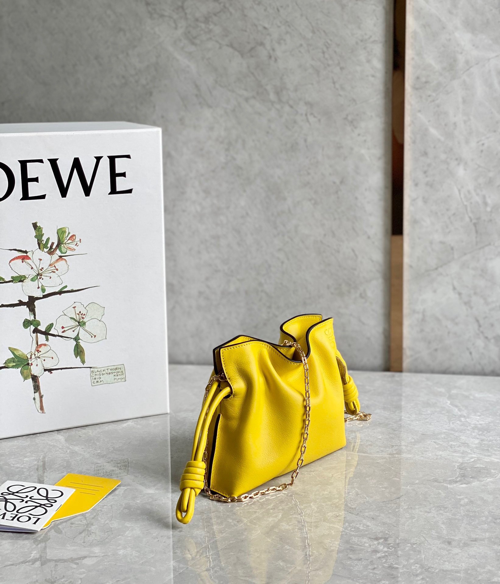 Loewe Flamenco Nano Clutch In Yellow Nappa Leather