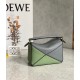 Loewe Puzzle Mini Bag In Asphalt Grey/Nude/Green Calfskin