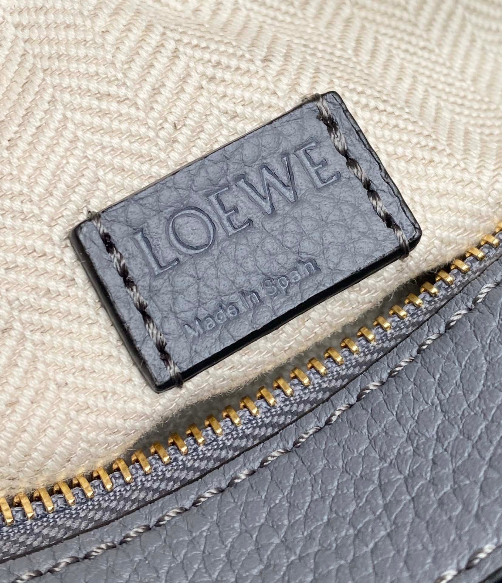 Loewe Puzzle Mini Bag In Asphalt Grey Grained Calfskin