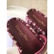 Dior Dway Slides In Bordeaux Oblique Embroidered Cotton