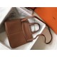 Hermes Halzan 31cm Bag In Gold Clemence Leather