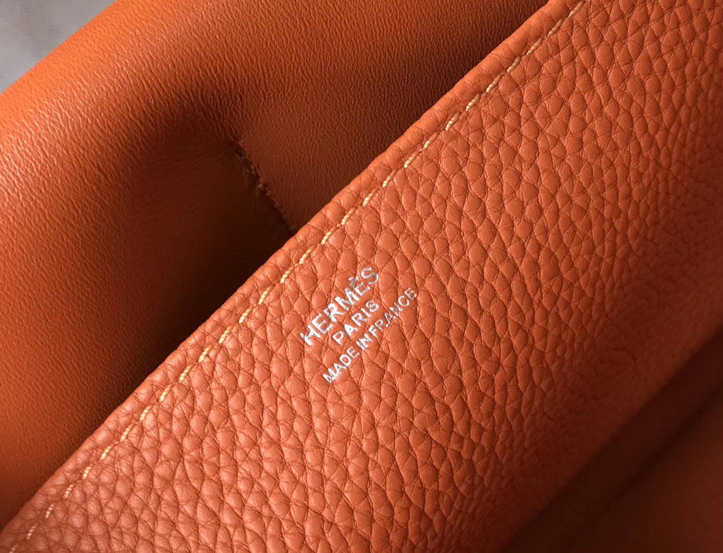 Hermes Halzan 31cm Bag In Orange Clemence Leather