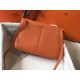 Hermes Halzan 31cm Bag In Orange Clemence Leather