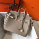 Hermes Birkin 25 Bag In Tourterelle Clemence Leather with GHW