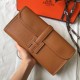 Hermes Jige Elan 29 Clutch Bag In Gold Epsom Leather