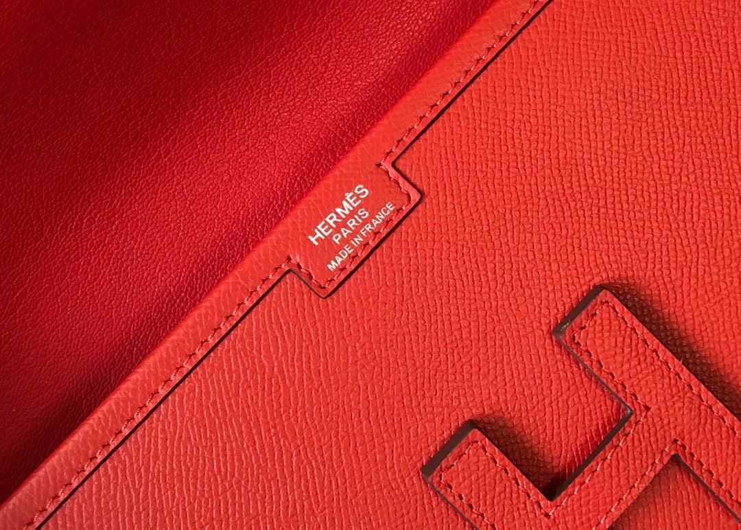 Hermes Jige Elan 29 Clutch Bag In Red Epsom Leather