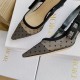 Dior J'Adior Slingback Pumps 65mm In Black Dotted Swiss